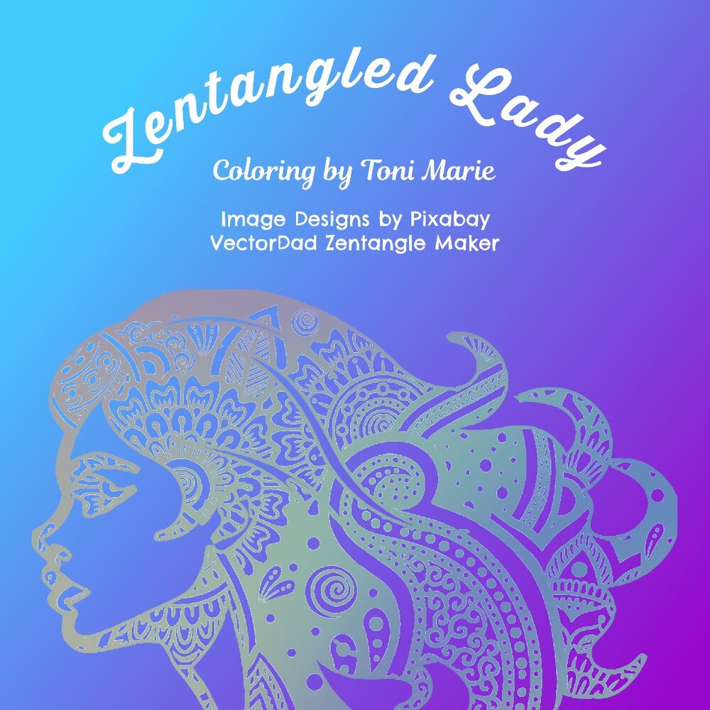 Zentangled Lady Coloring Book (25 Images)